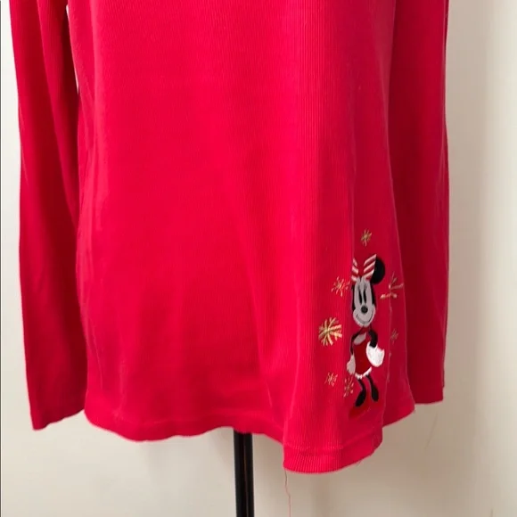 Disney Red Long Sleeve V-Neck Top - Picture 4 of 16
